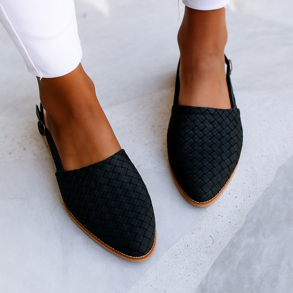 Woven Pointed Toe Sandals with Slingback for Women