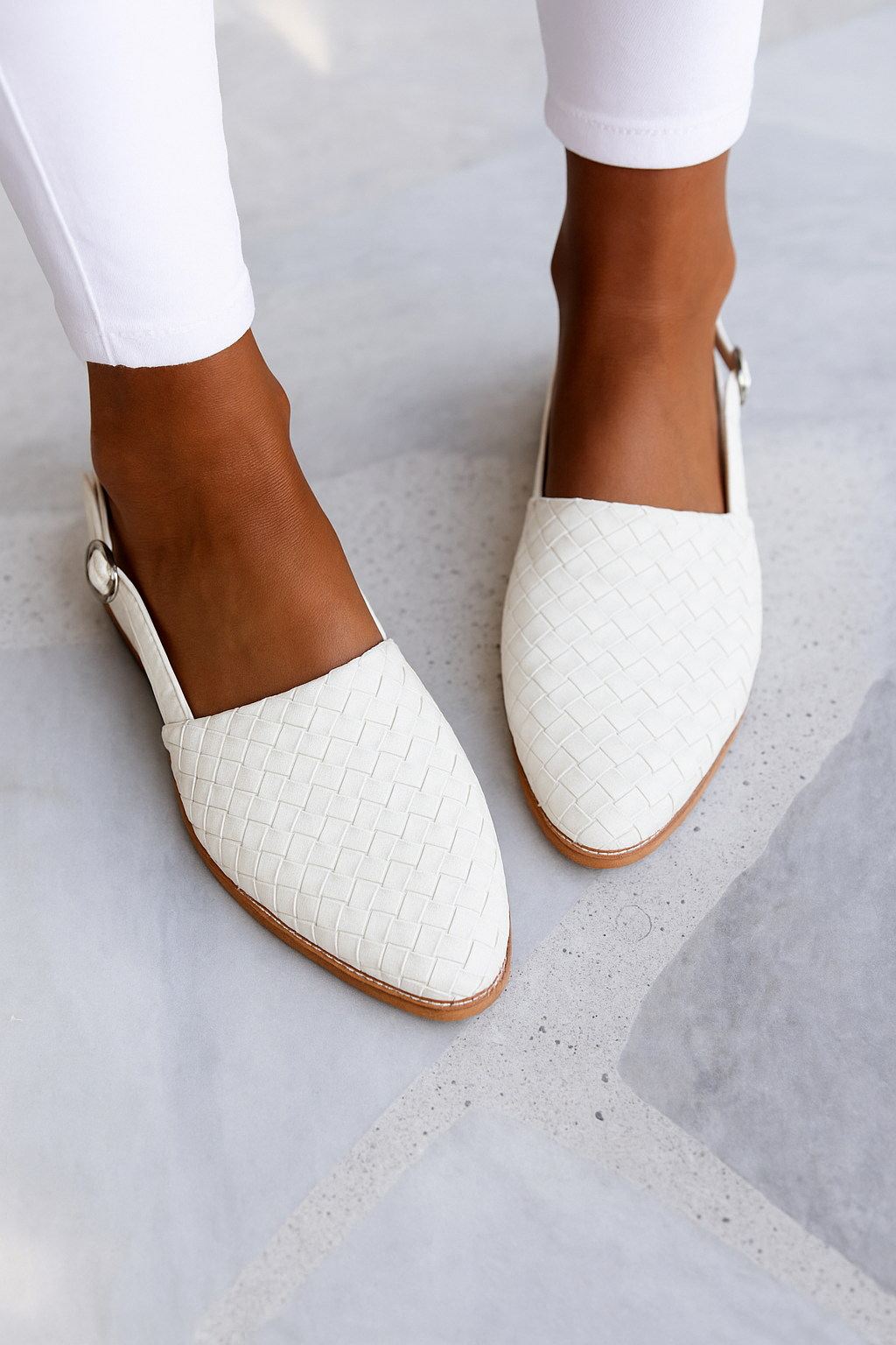 Woven Pointed Toe Sandals with Slingback for Women