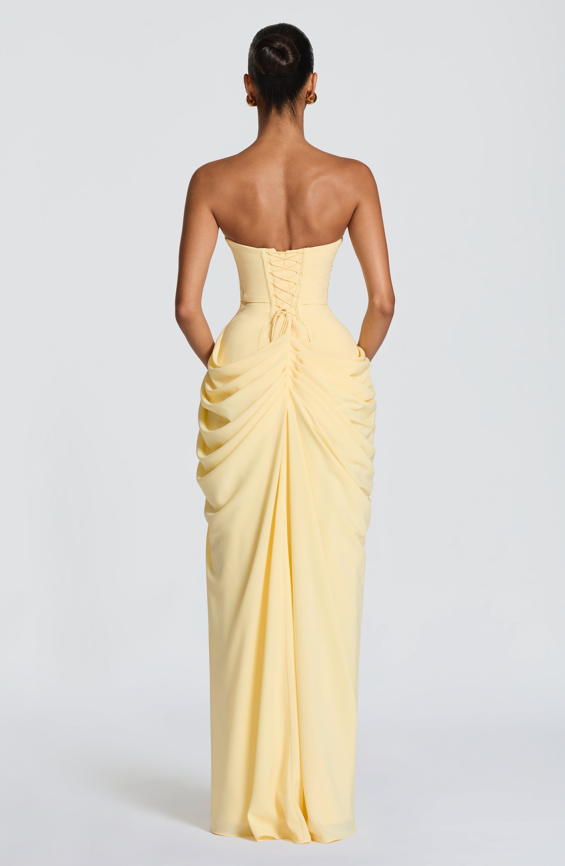 Strapless Maxi Dress with Ruched Detail for Women