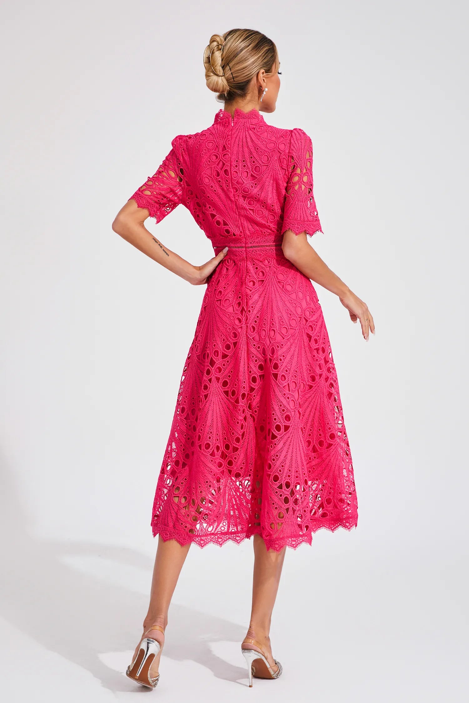 Lace A-Line Midi Dress for Women