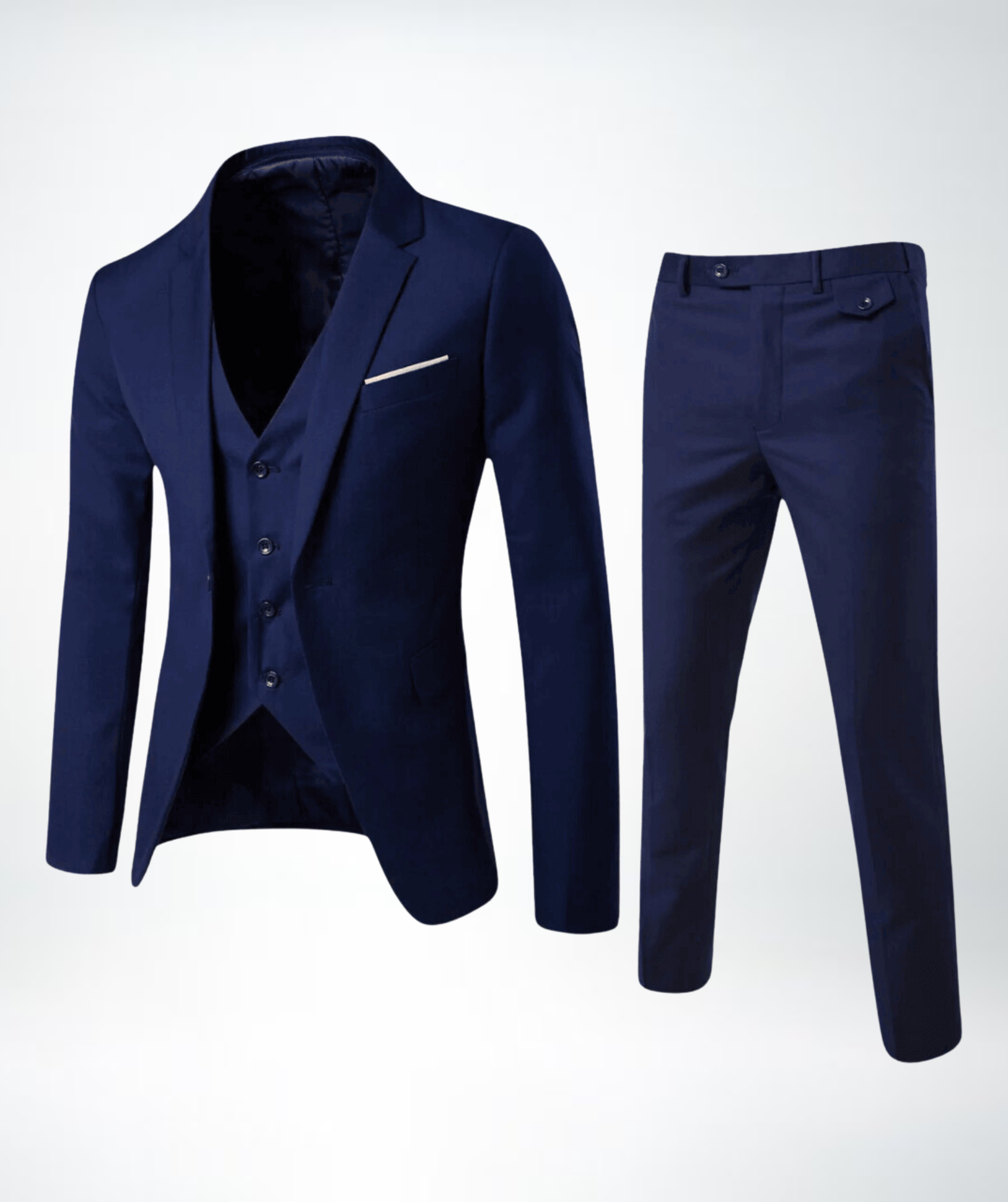 Slim Fit Notch Lapel Three-Piece Suit Set for Men