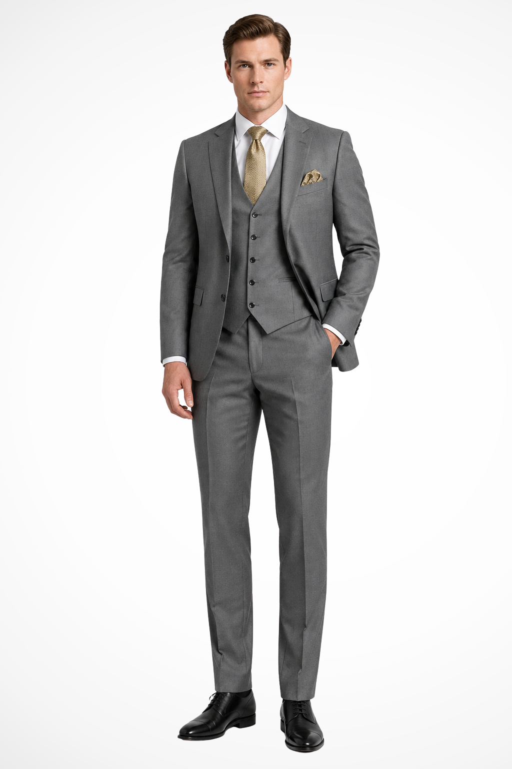 Slim Fit Three Piece Suit for Men