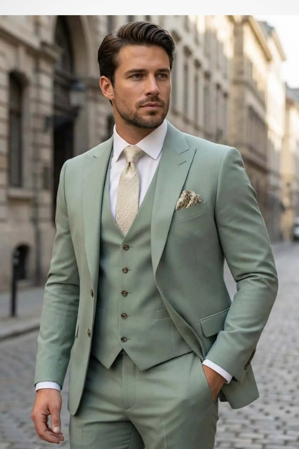 Slim Fit Three Piece Suit for Men