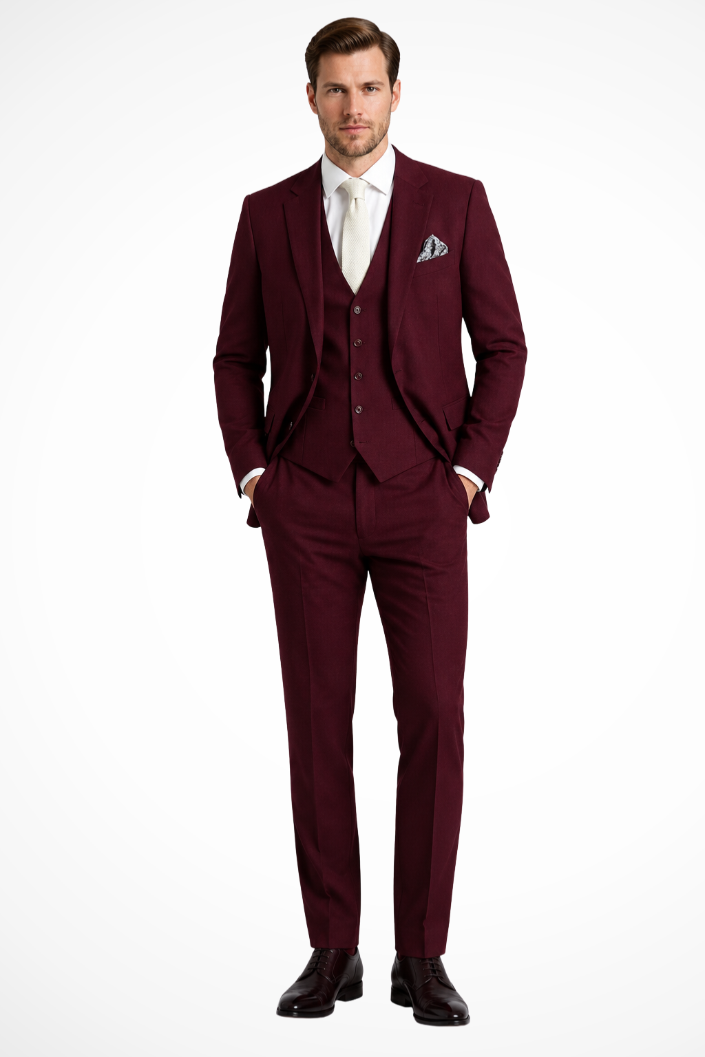 Slim Fit Three Piece Suit for Men
