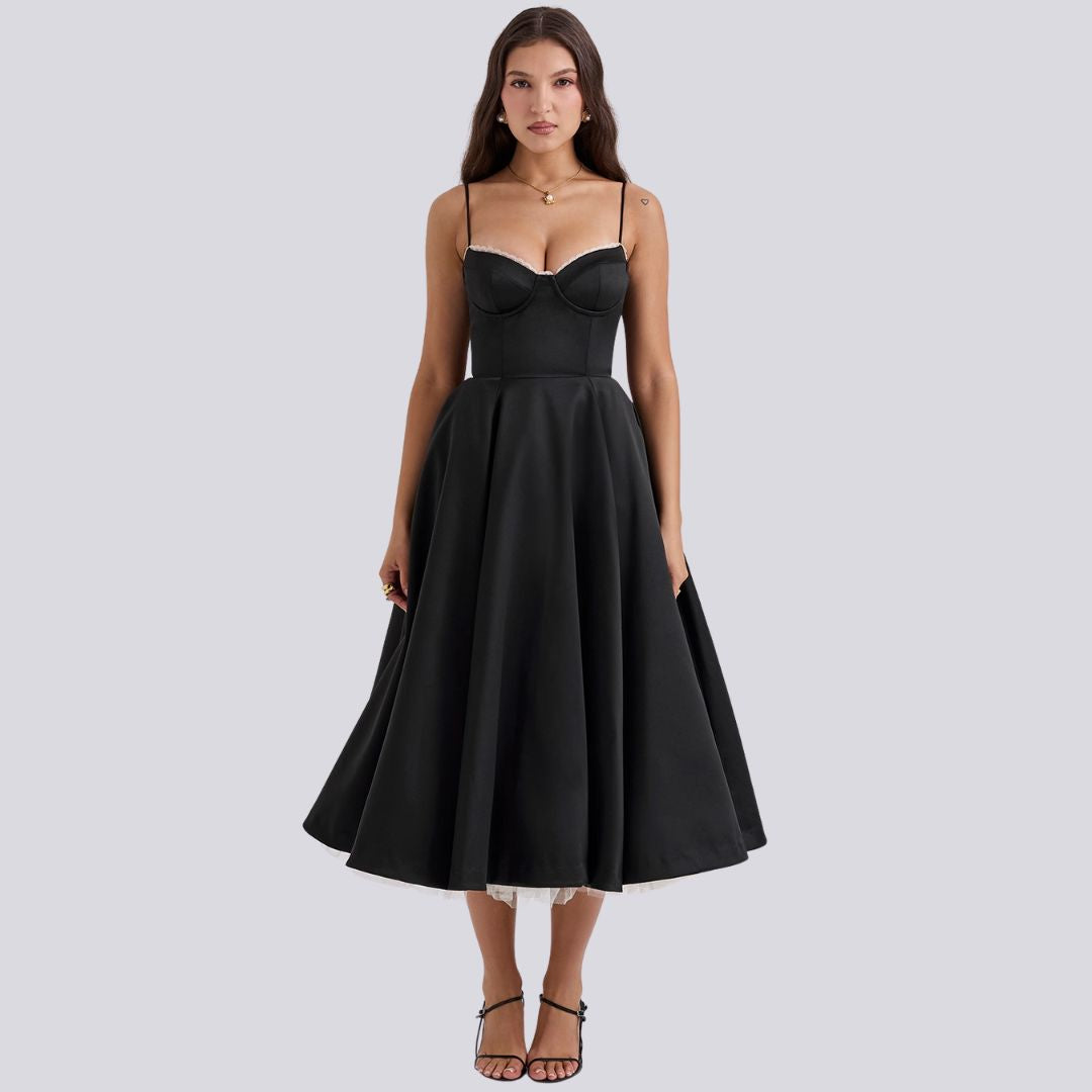 V-Neck A-Line Wedding Guest Maxi Dress for Women