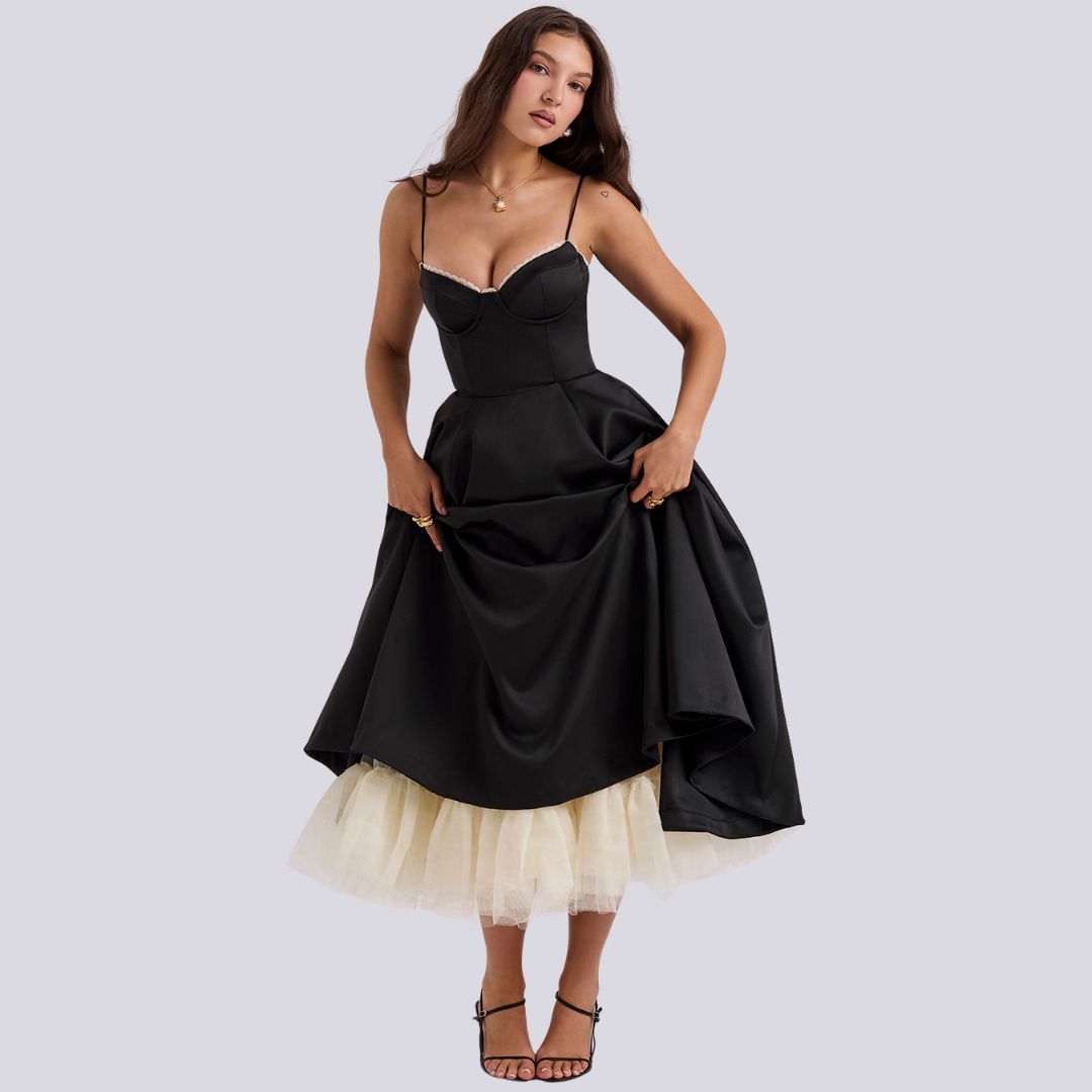 V-Neck A-Line Wedding Guest Maxi Dress for Women