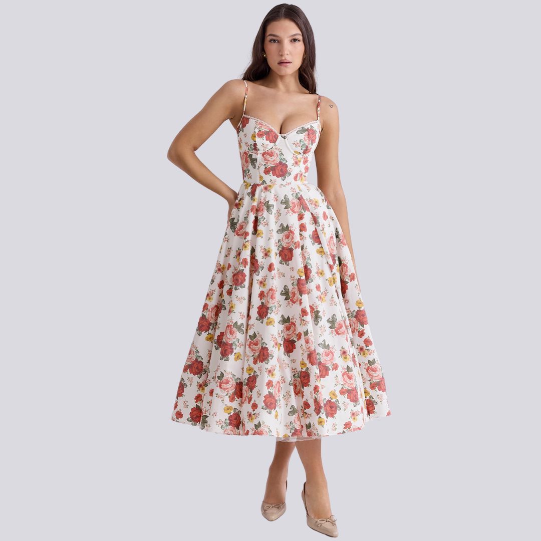 V-Neck A-Line Wedding Guest Maxi Dress for Women