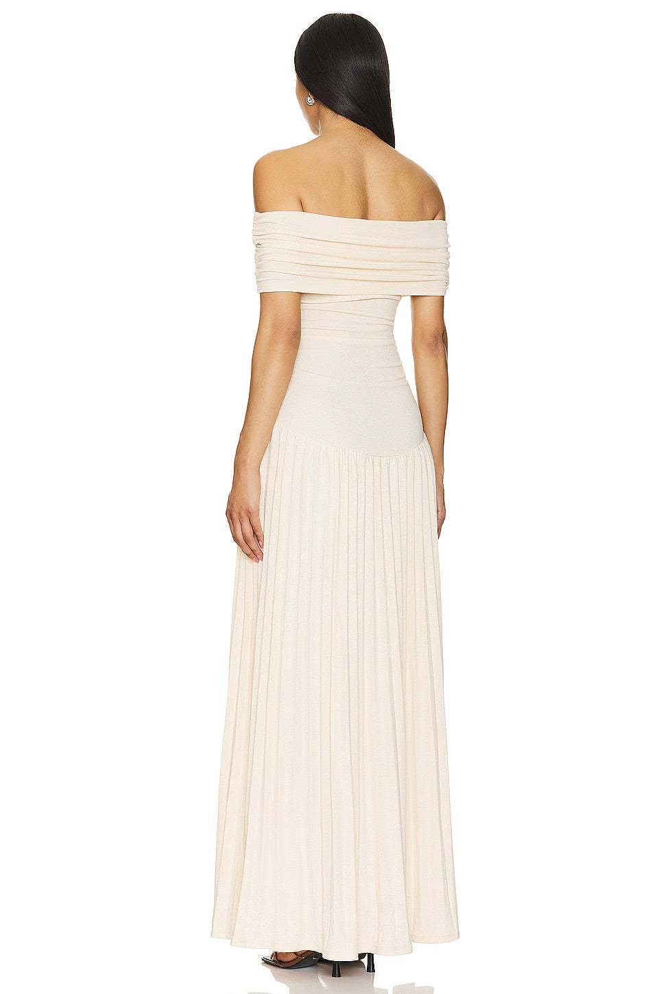 Off-Shoulder Pleated Maxi Dress Wedding Guest for Women
