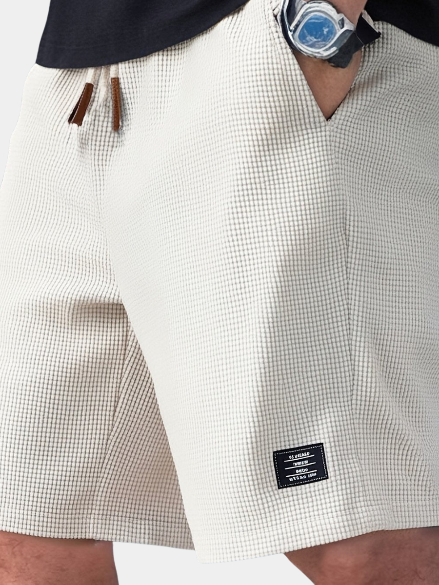 Ribbed Knit Relaxed Fit Shorts for Men
