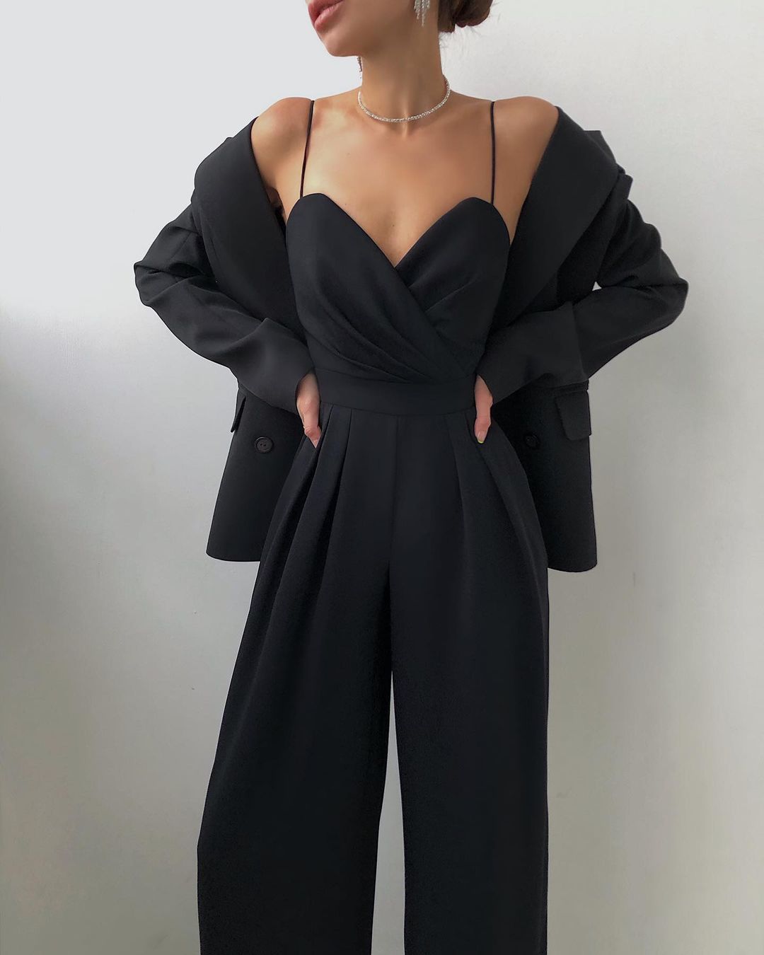 Wide Leg Sweetheart Neckline Jumpsuit for Women