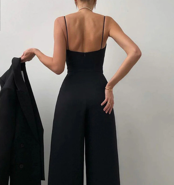 Wide Leg Sweetheart Neckline Jumpsuit for Women