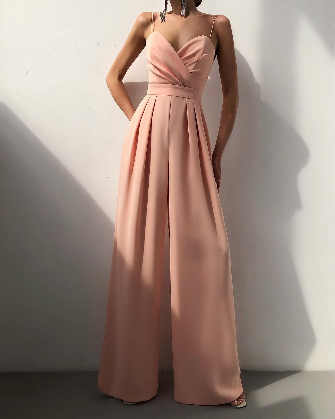 Wide Leg Sweetheart Neckline Jumpsuit for Women