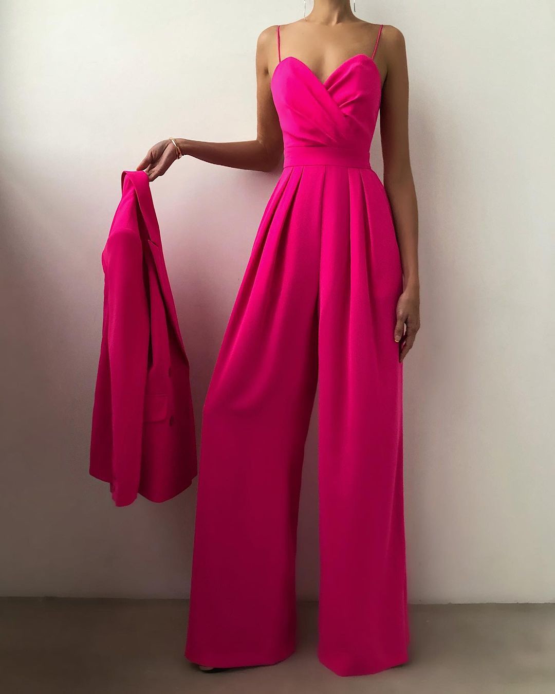 Wide Leg Sweetheart Neckline Jumpsuit for Women