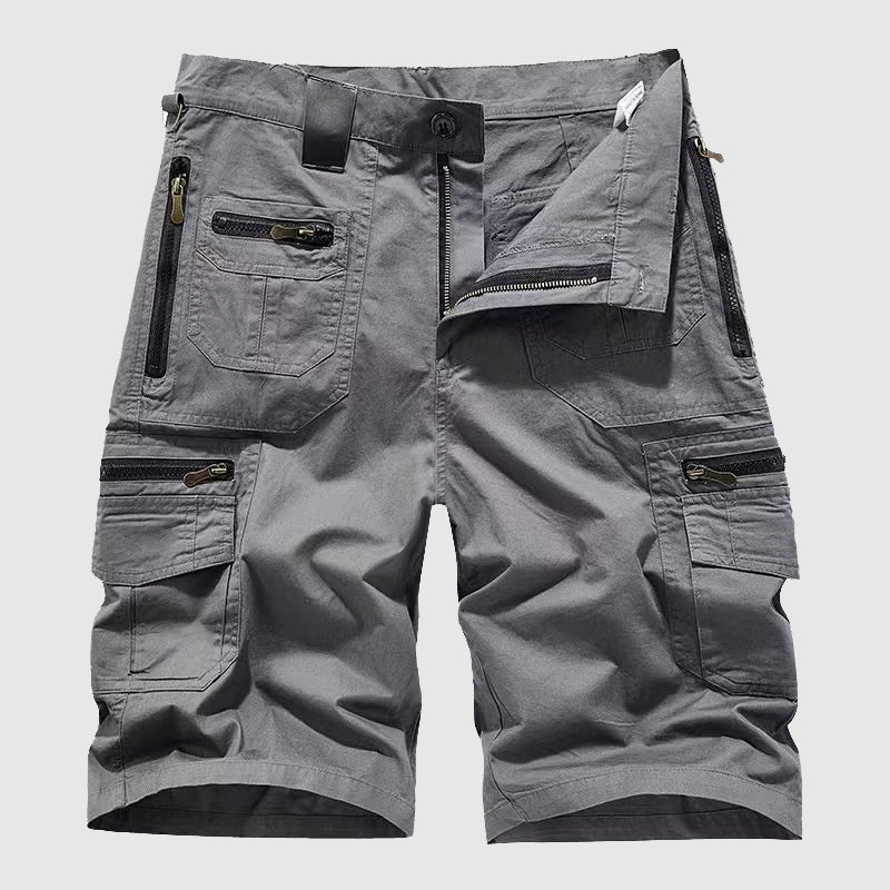 Straight Leg Cargo Shorts with Zip Pockets for Men