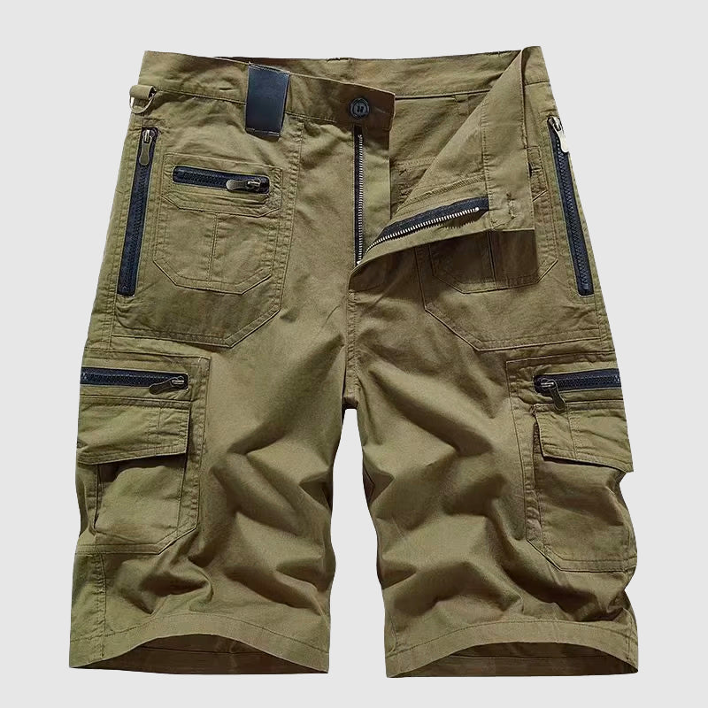 Straight Leg Cargo Shorts with Zip Pockets for Men