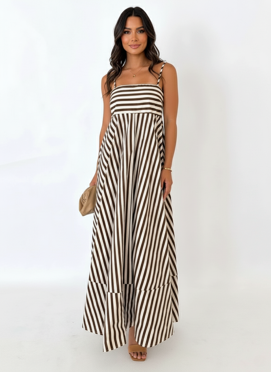 Striped Summer Maxi Dress for Women