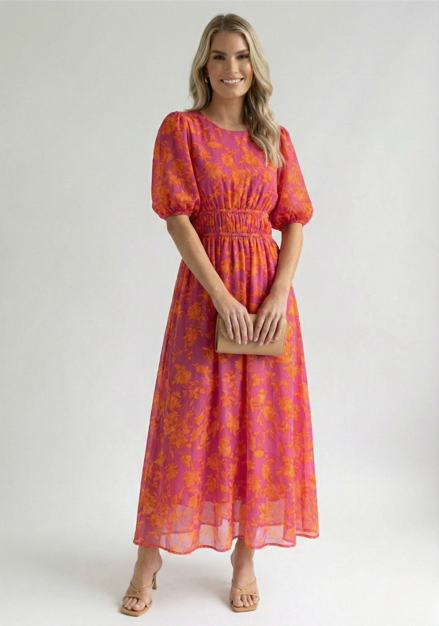 Floral Chiffon Maxi Dress for Women