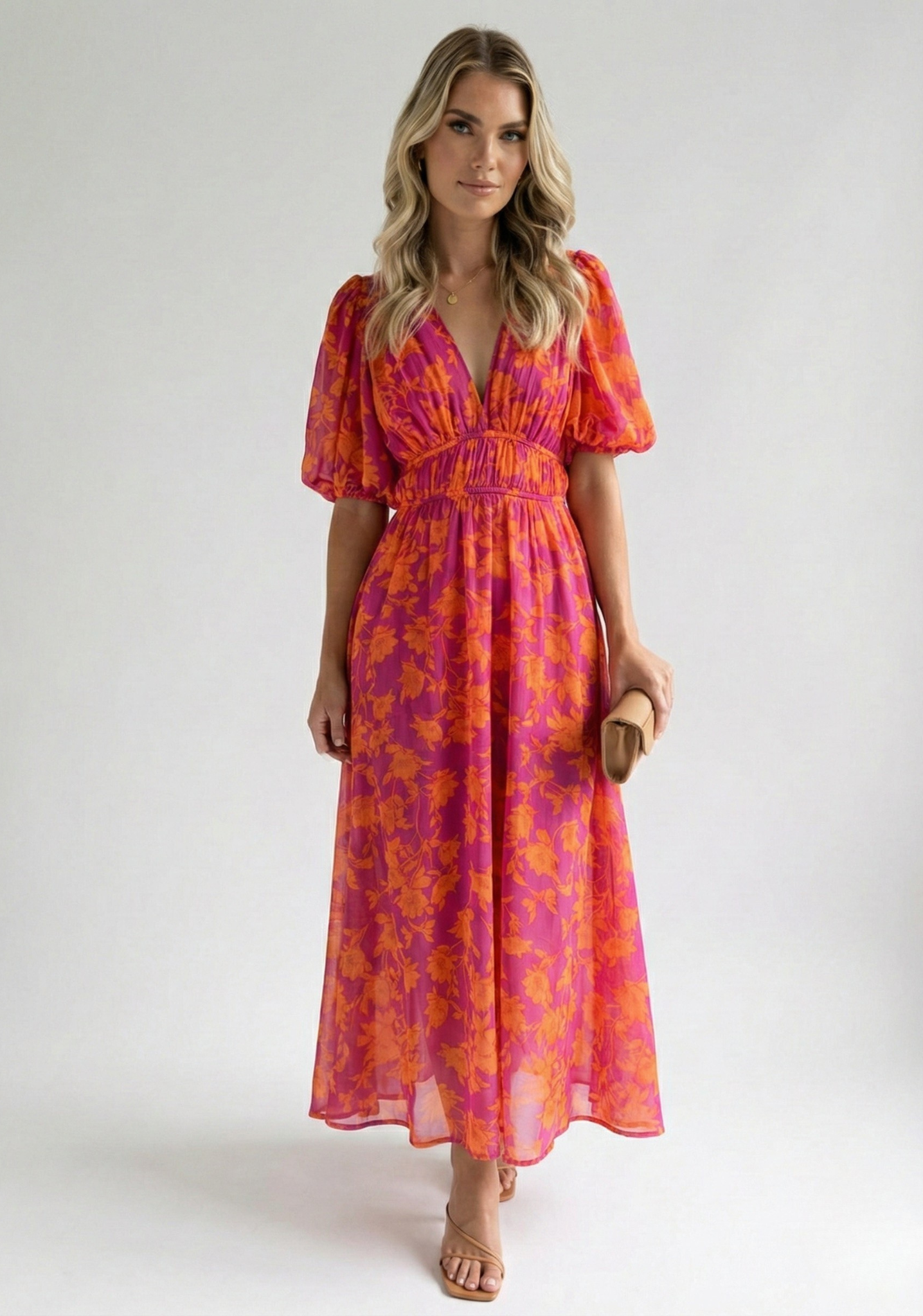Floral Chiffon Maxi Dress for Women
