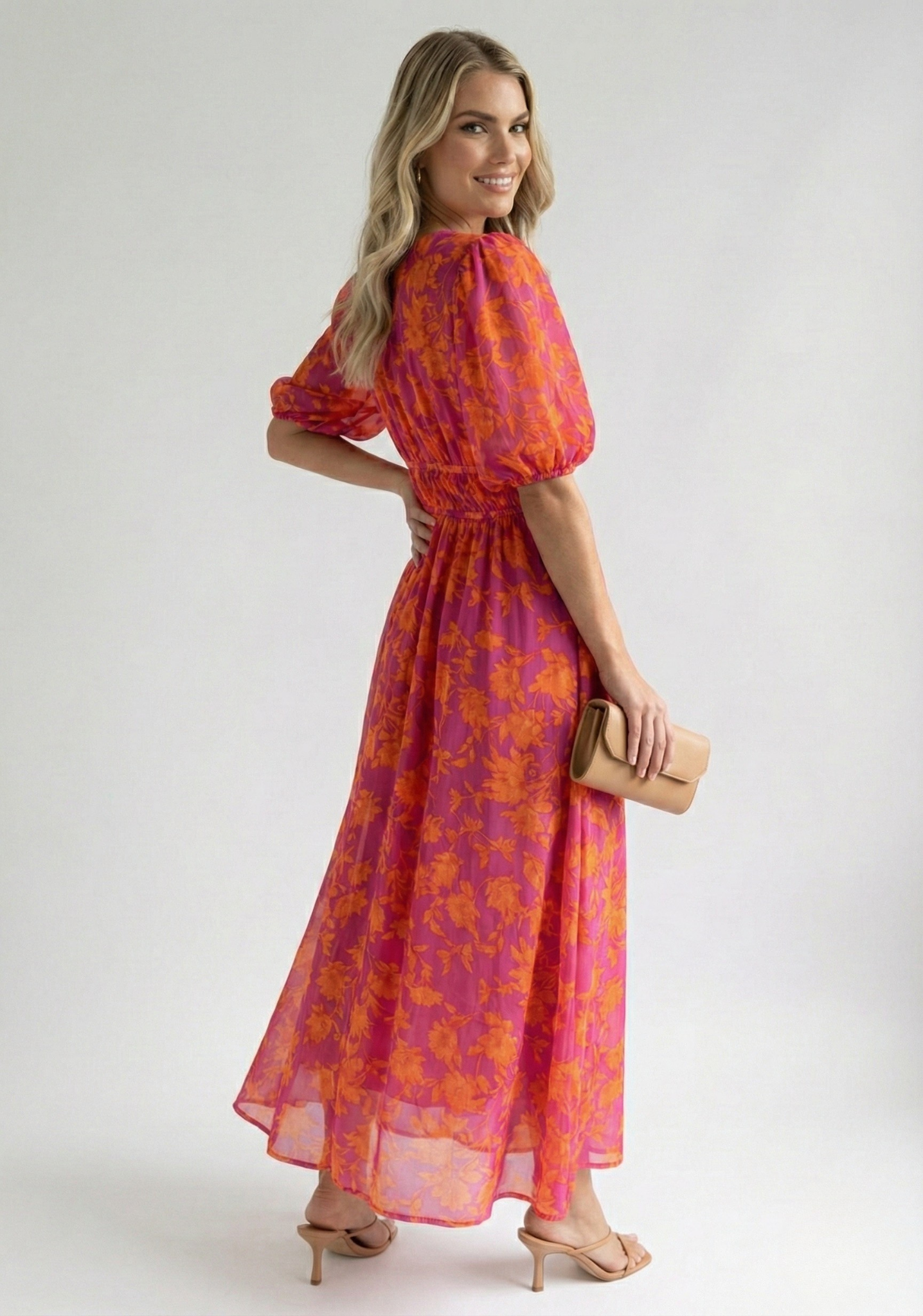 Floral Chiffon Maxi Dress for Women