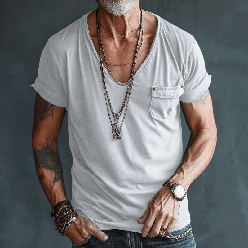 V-Neck Short Sleeve T-Shirt for Men