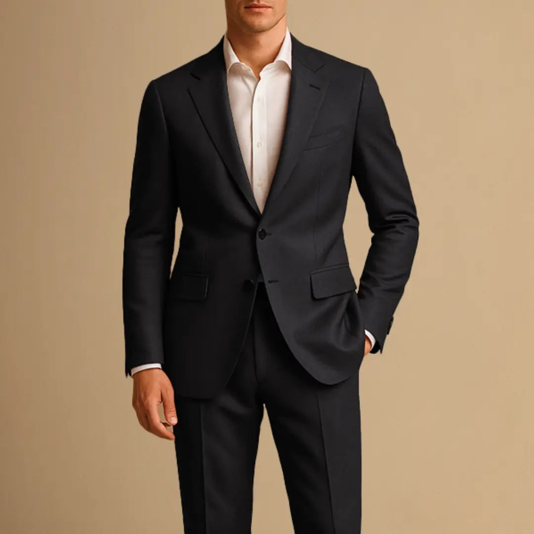 Slim Fit Single-Breasted Suit Set for Men