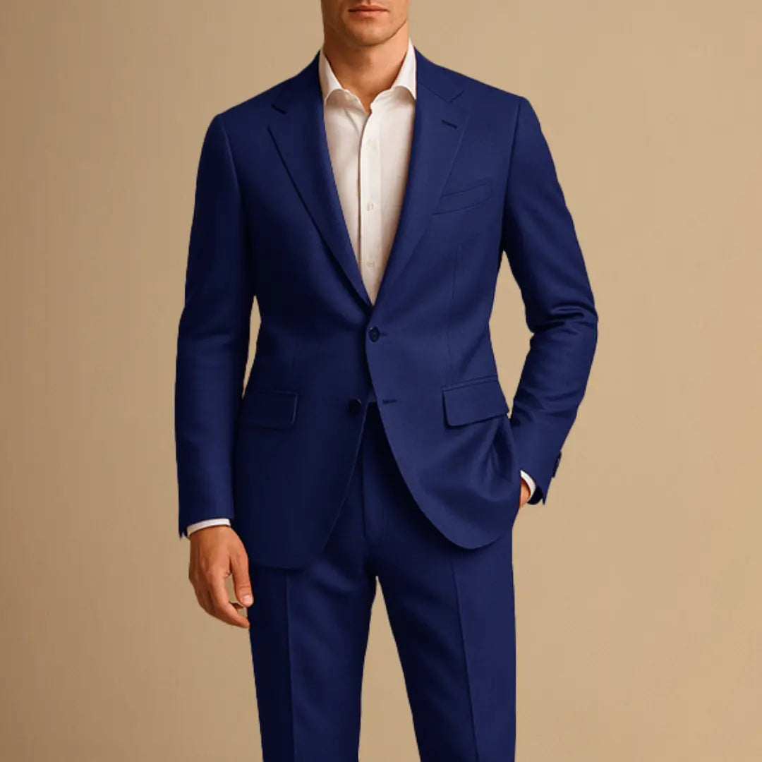 Slim Fit Single-Breasted Suit Set for Men
