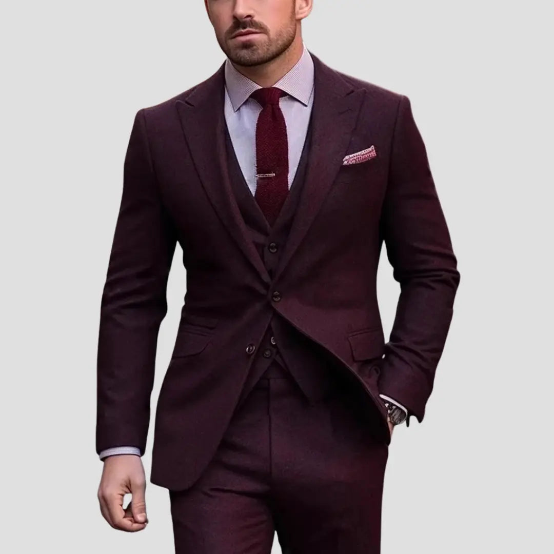 Three-Piece Slim Fit Suit for Men