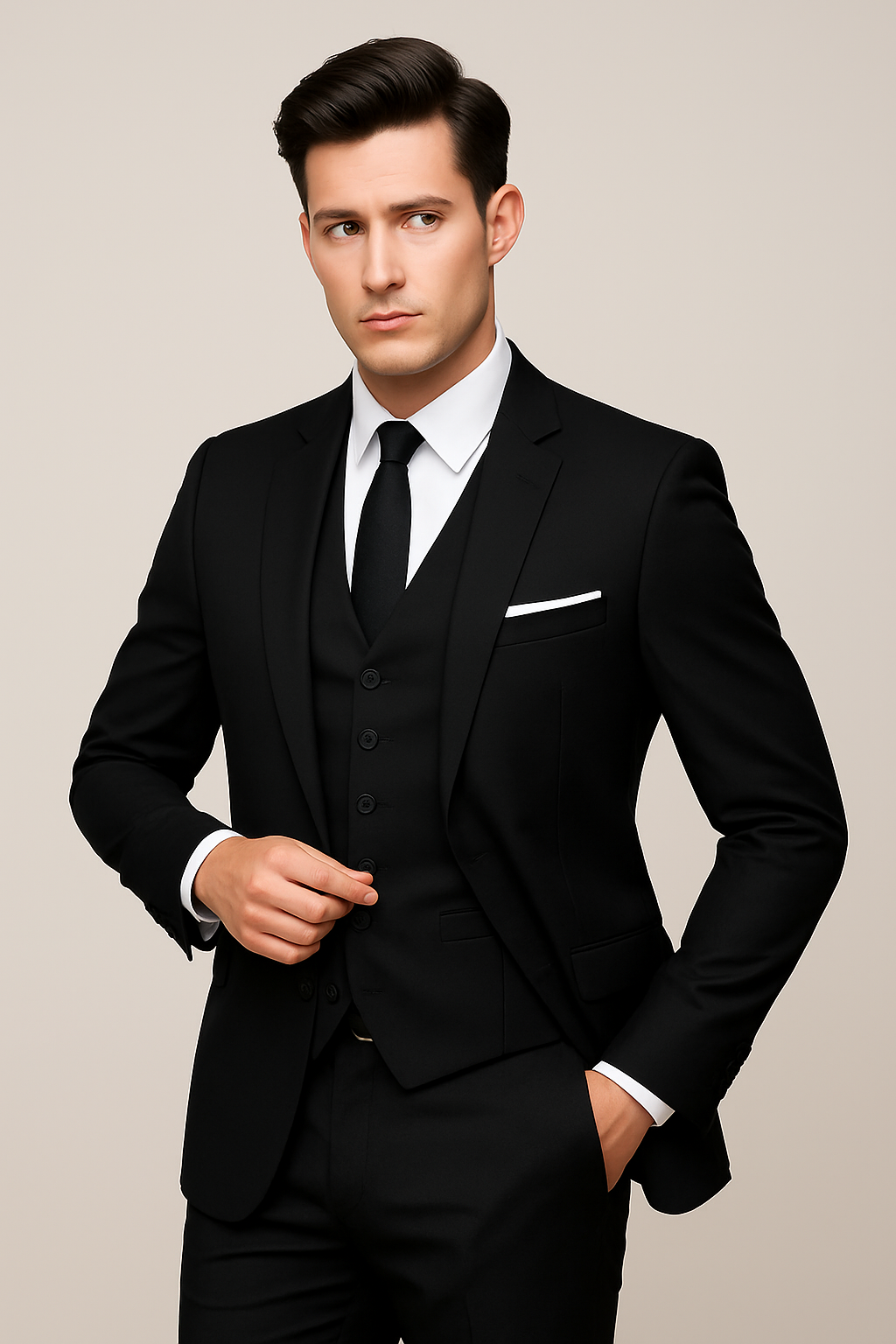 Double-Breasted Three Piece Suit for Men