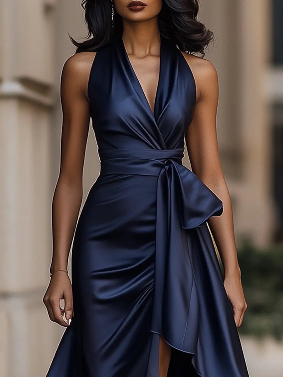 Halterneck Wrap Maxi Dress for Women