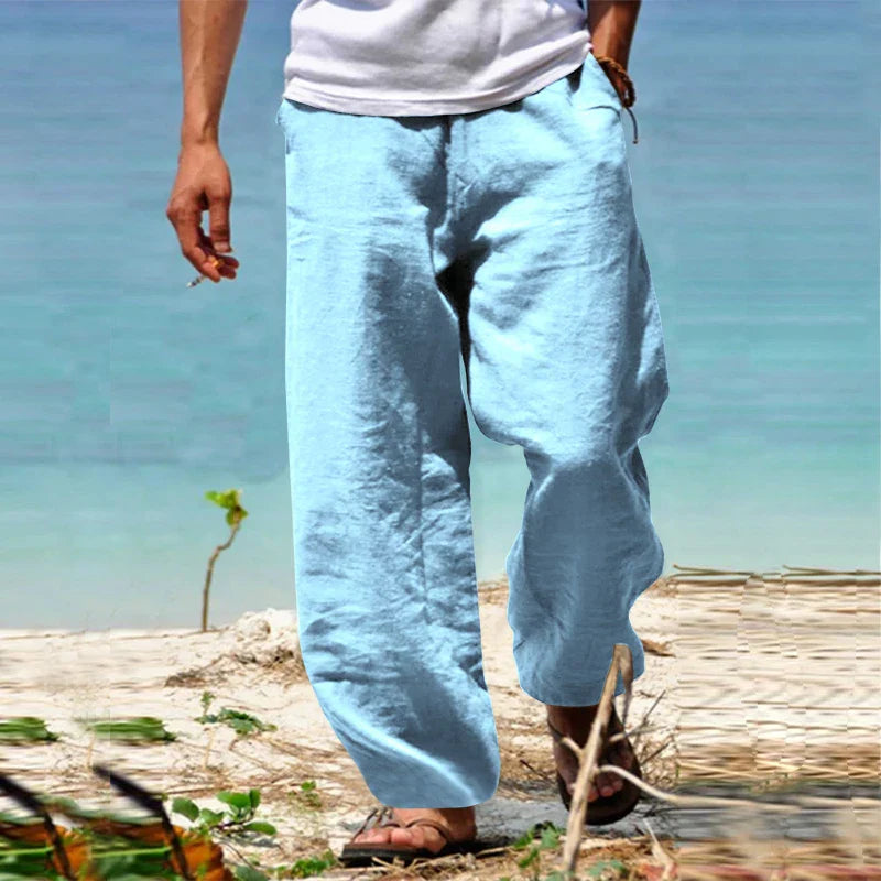 Linen Relaxed Fit Trousers for Men