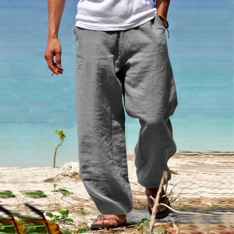 Linen Relaxed Fit Trousers for Men