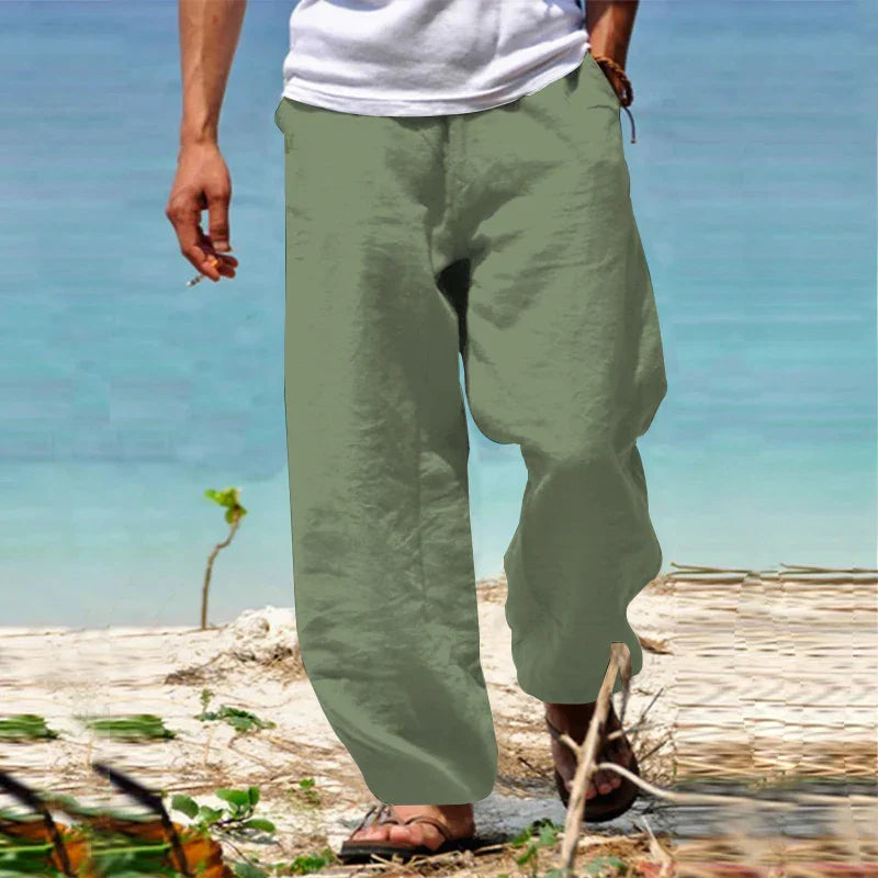 Linen Relaxed Fit Trousers for Men