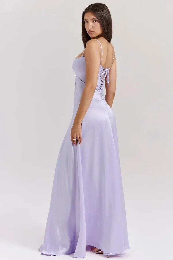 Spaghetti Strap A-Line Wedding Guest Maxi Dress for Women