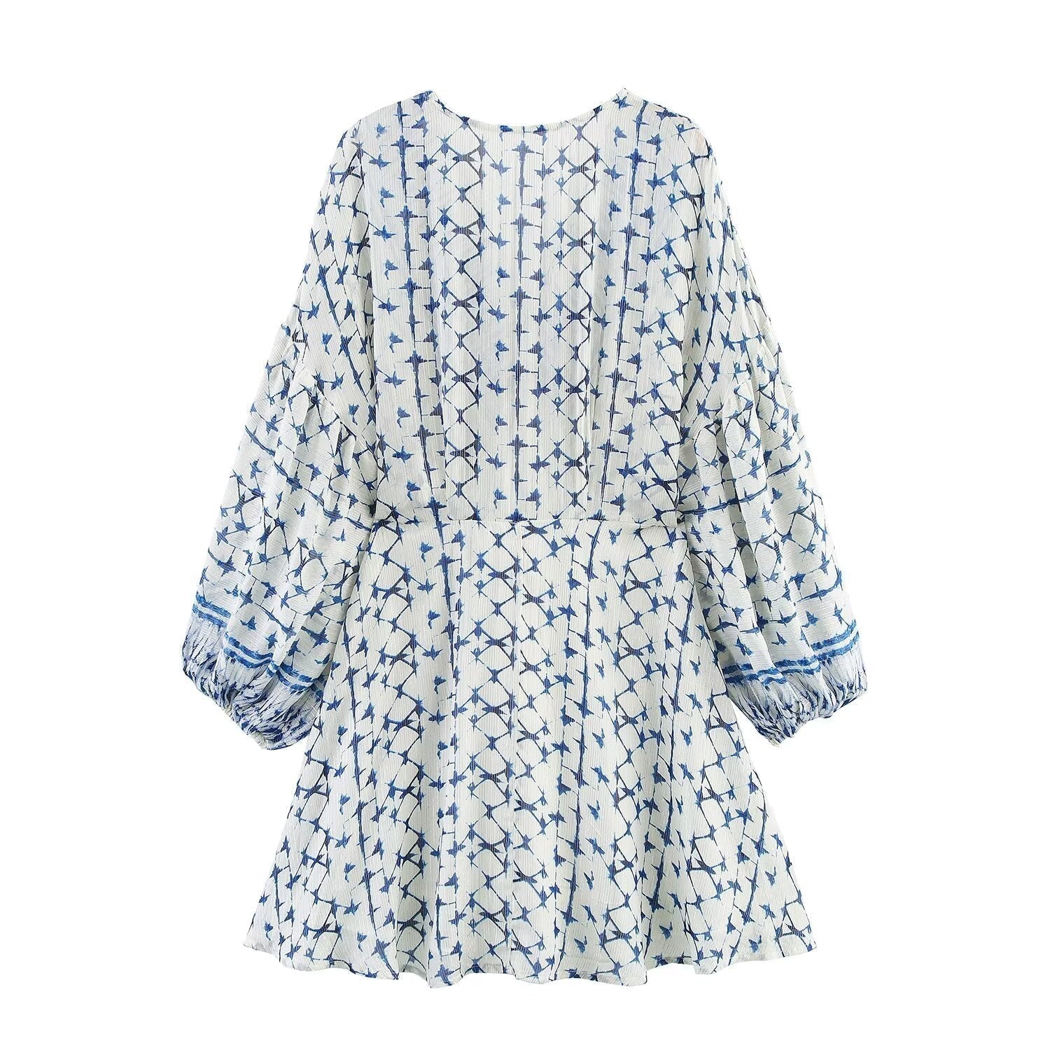 V-Neck Long Sleeve Mini Dress for Women