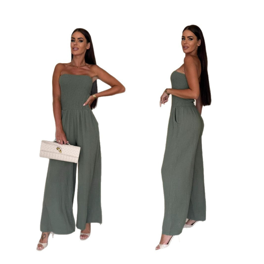 Wide Leg Strapless Jumpsuit for Women