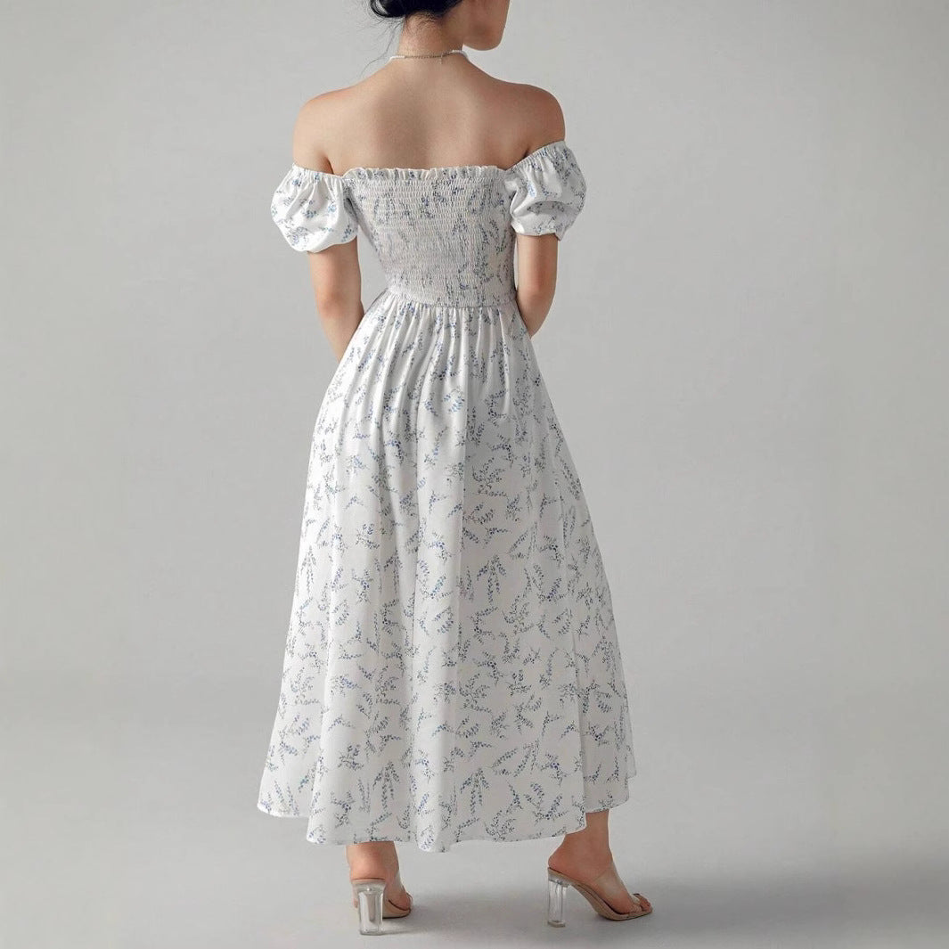 Puff Sleeve Wedding Guest Maxi Dress for Women