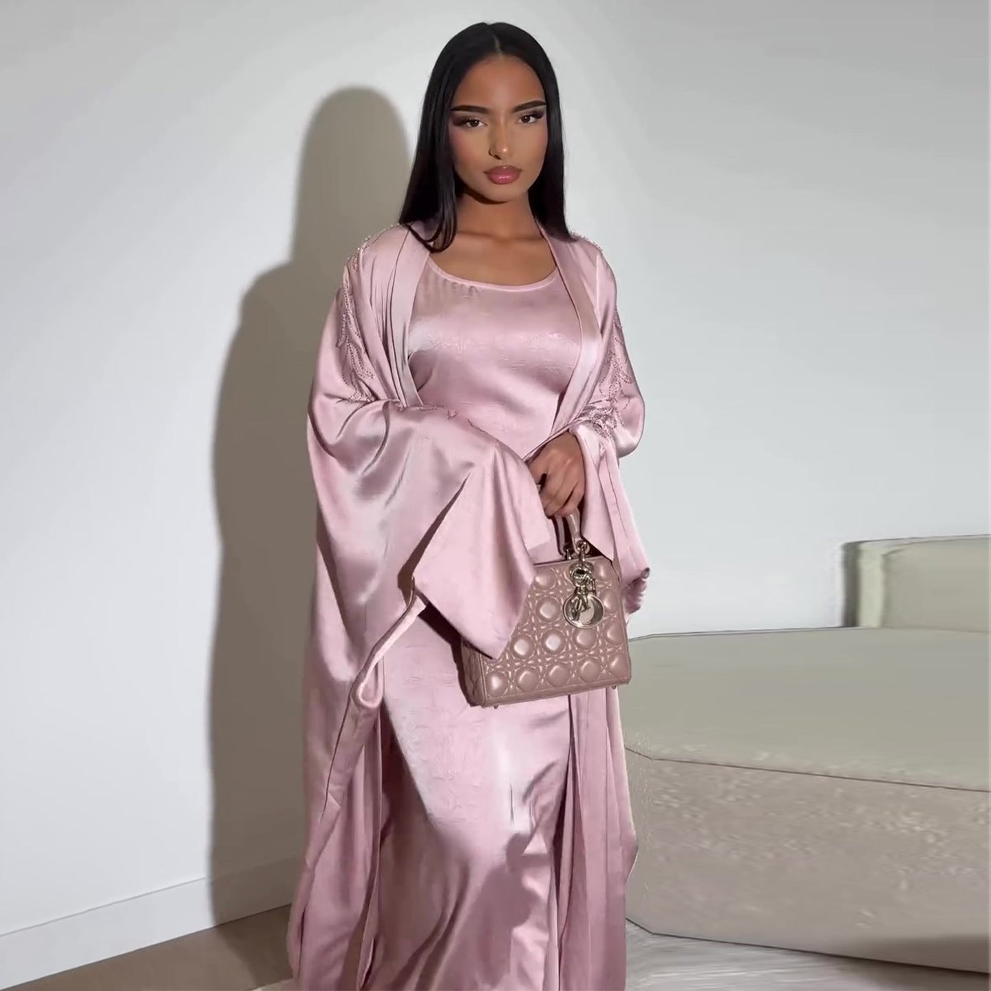 Satin Wedding Guest Maxi Dress for Women