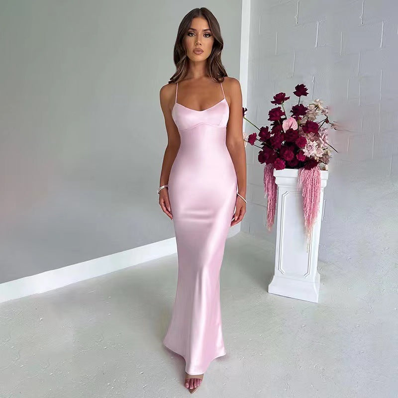 Spaghetti Strap Wedding Guest Maxi Dress for Women