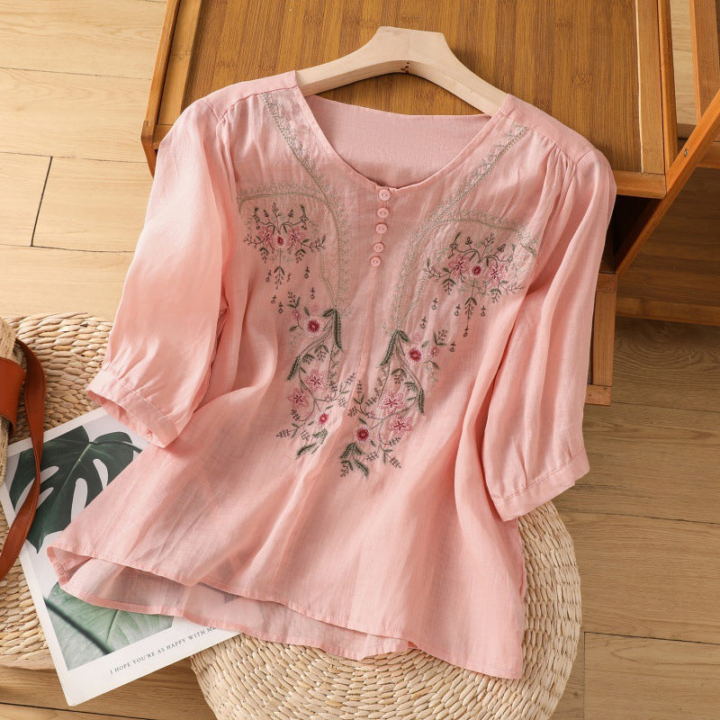 Floral Relaxed Blouse for Women