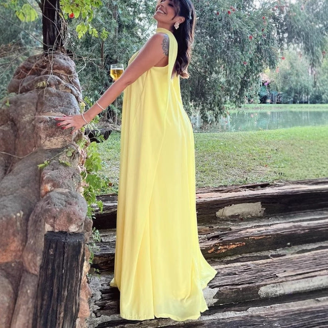 Halterneck Wedding Guest Maxi Dress for Women