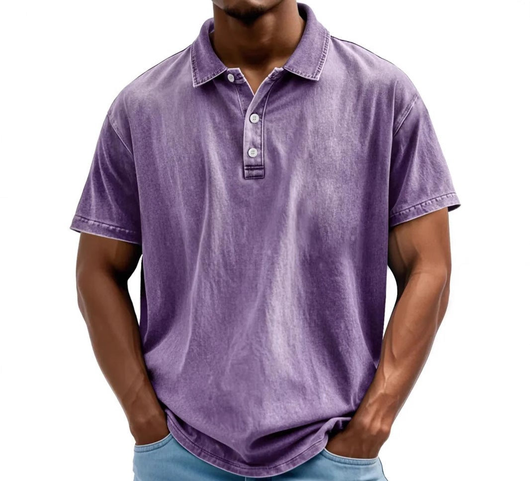 Washed Vintage Polo Shirt for Men