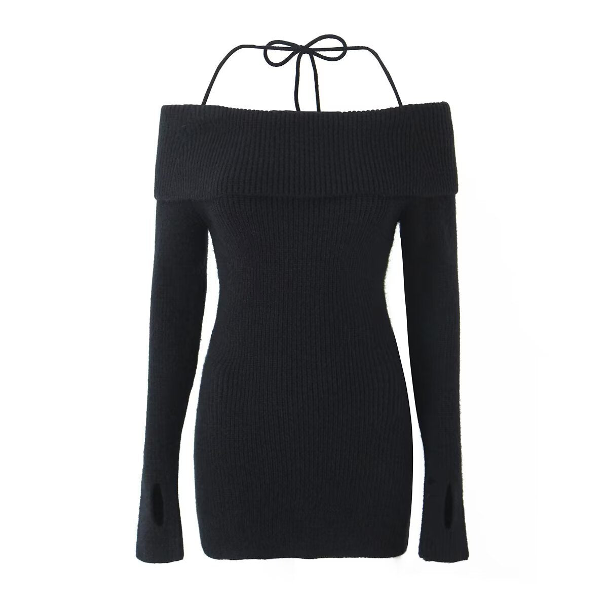 Off Shoulder Ribbed Mini Dress for Women