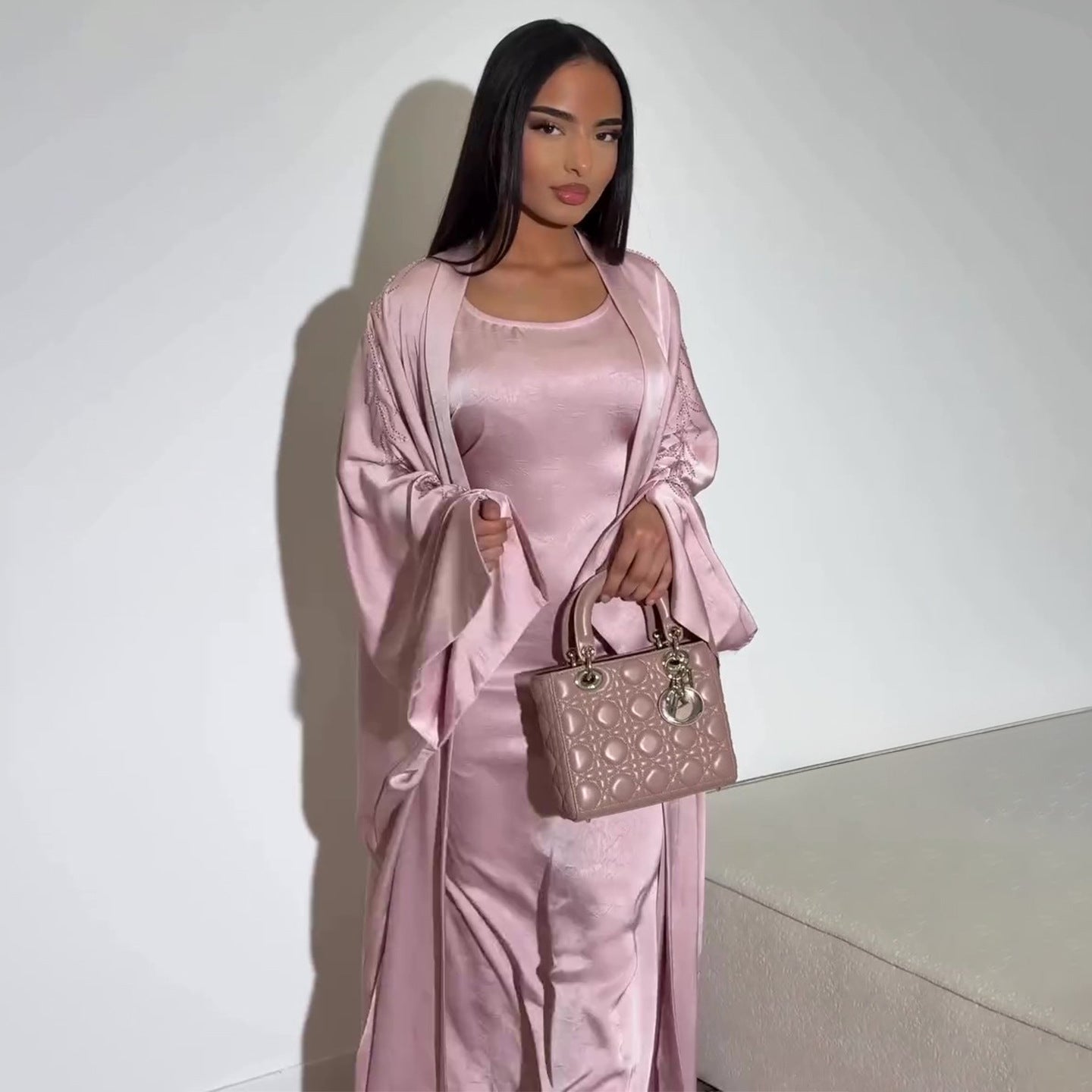 Satin Wedding Guest Maxi Dress for Women
