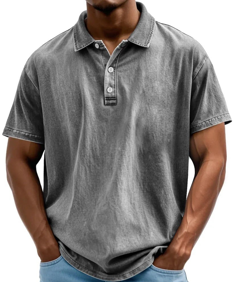Washed Vintage Polo Shirt for Men