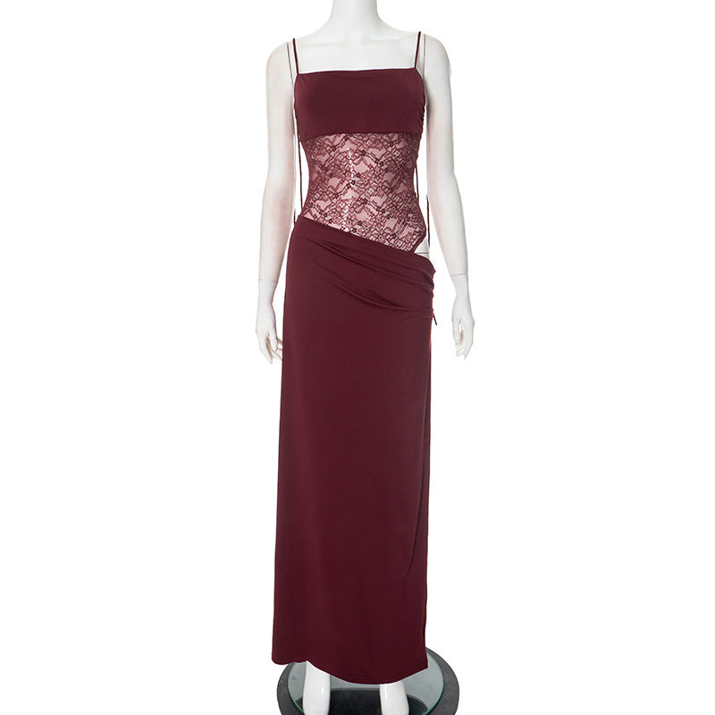 Sleeveless Lace Wedding Guest Maxi Dress for Women