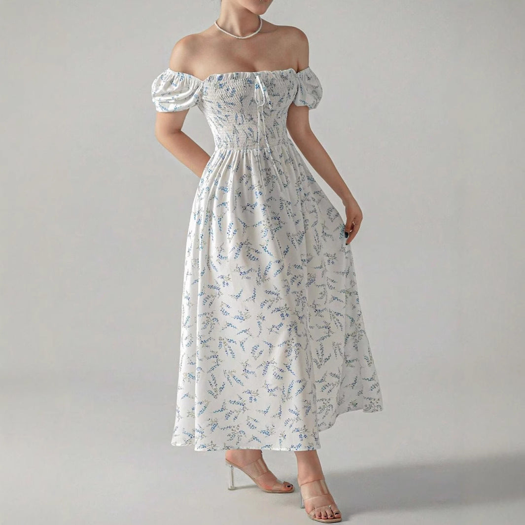 Puff Sleeve Wedding Guest Maxi Dress for Women