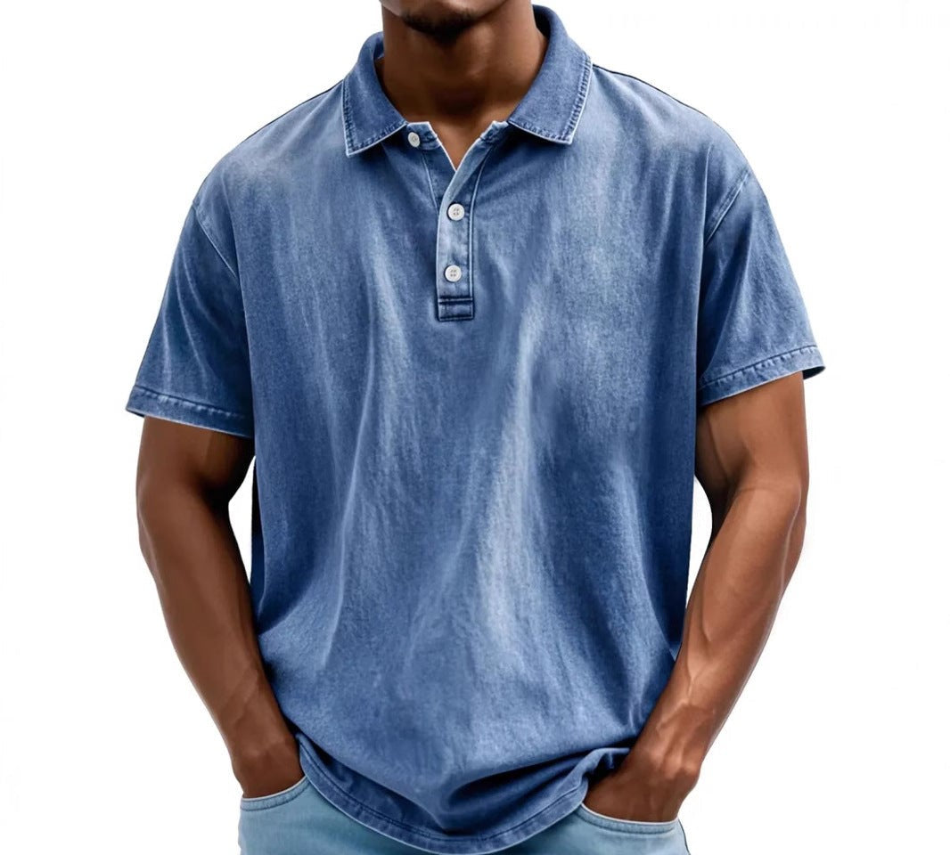 Washed Vintage Polo Shirt for Men
