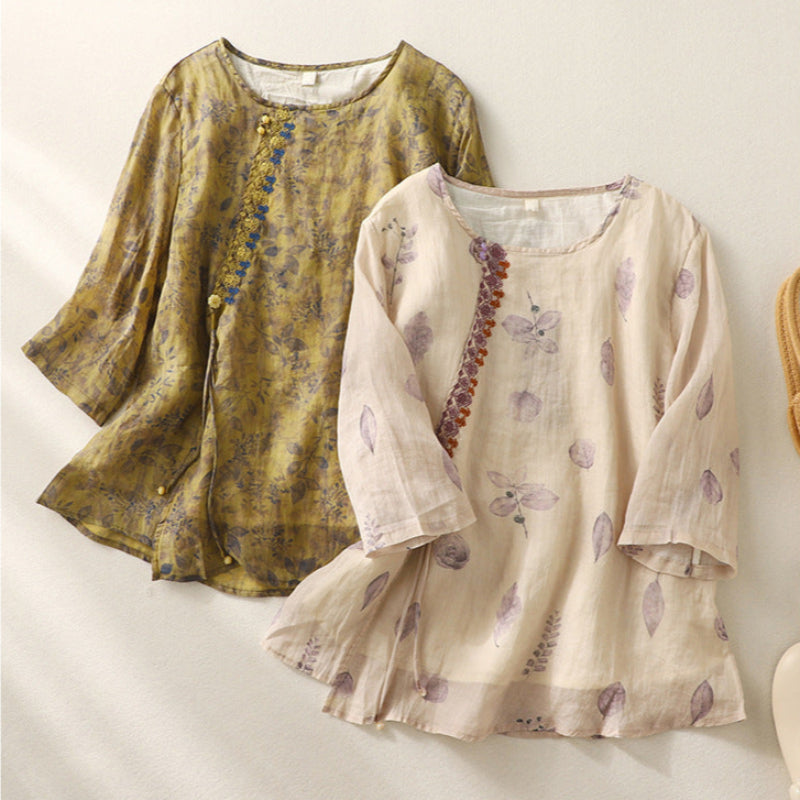 Floral Relaxed Blouse for Women