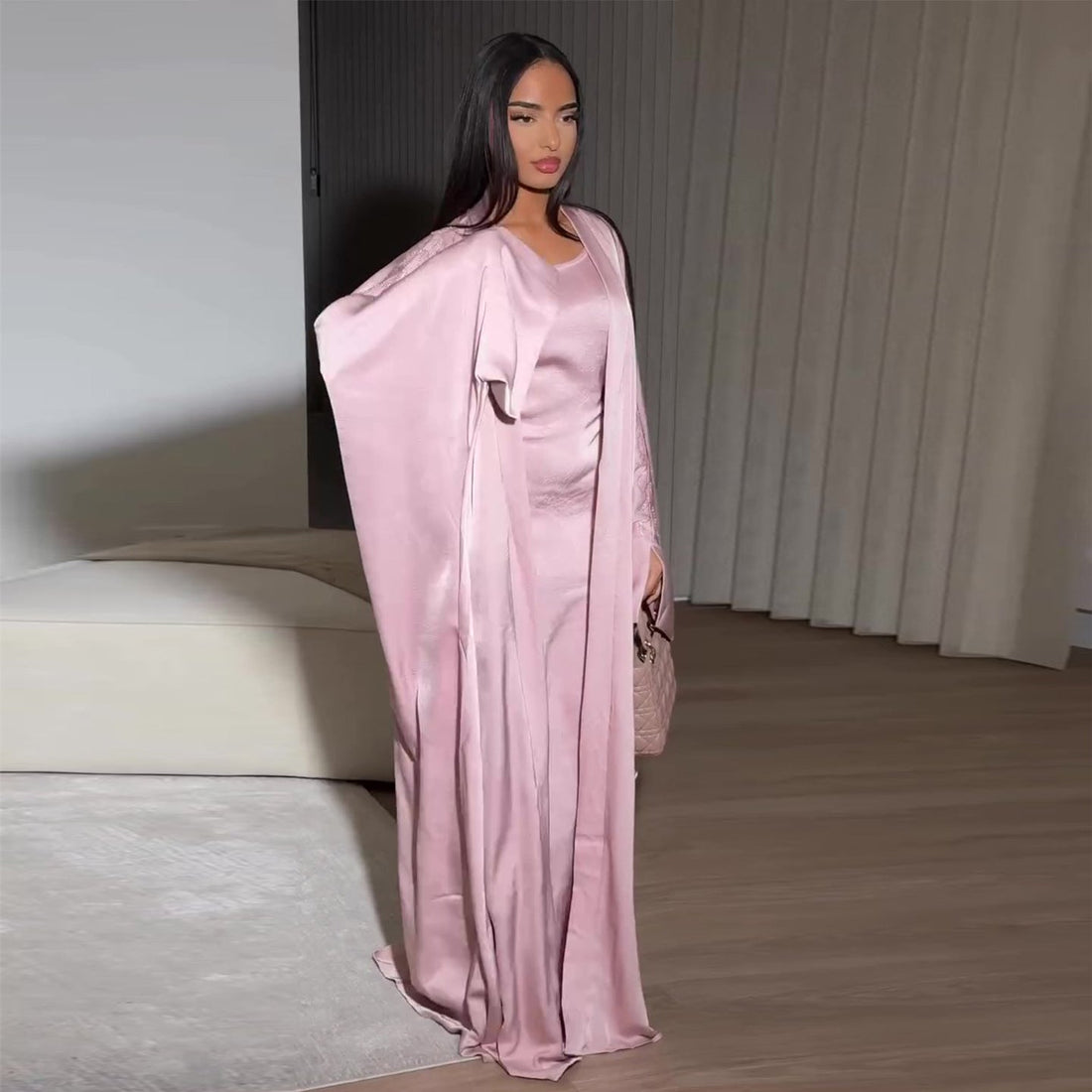 Satin Wedding Guest Maxi Dress for Women