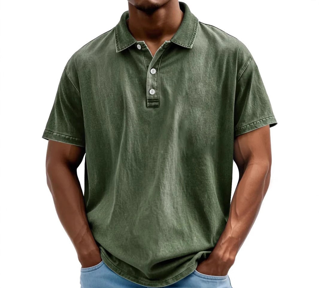 Washed Vintage Polo Shirt for Men